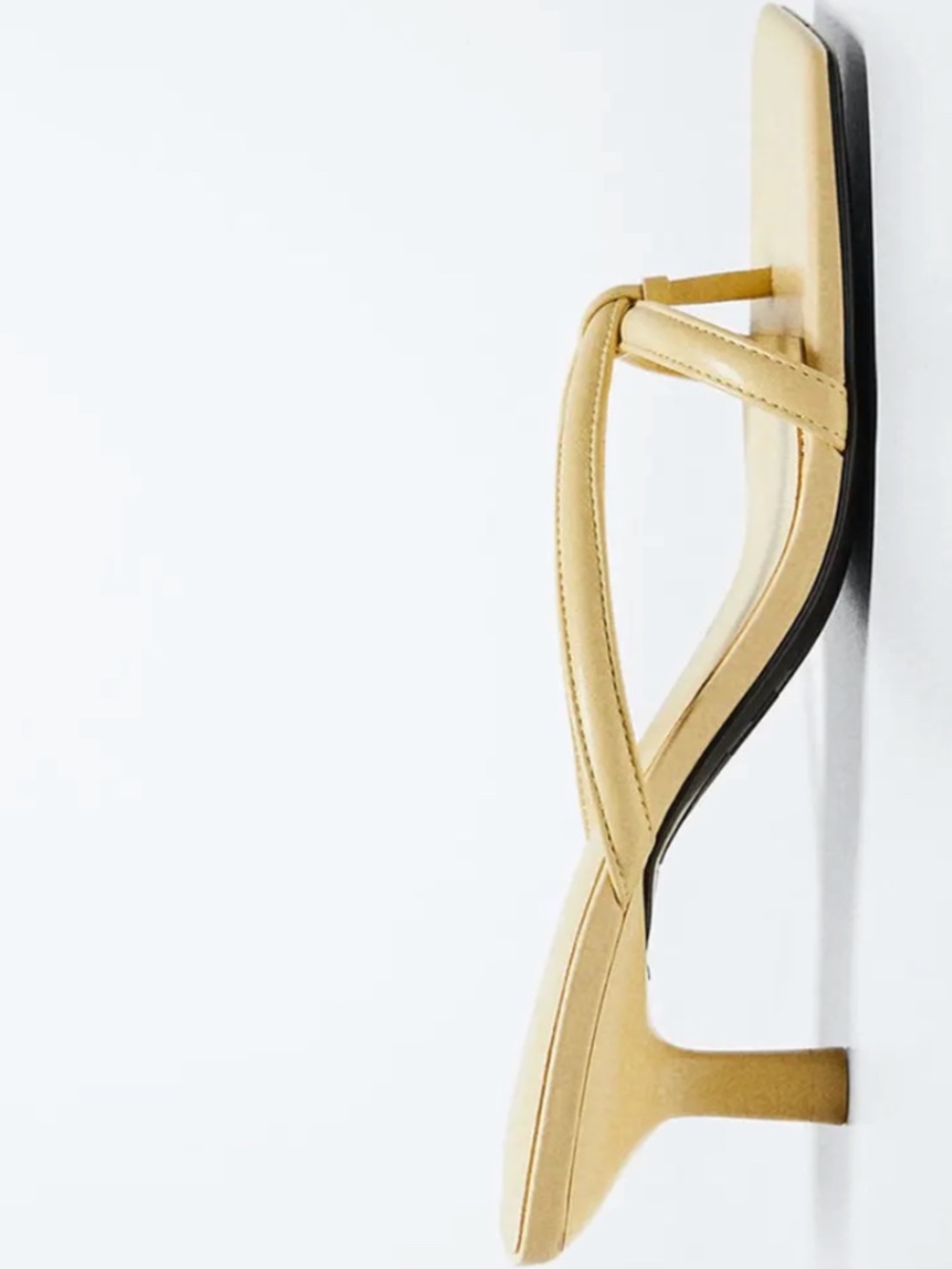 Mango Leather Kitten Heel - Butter Yellow
